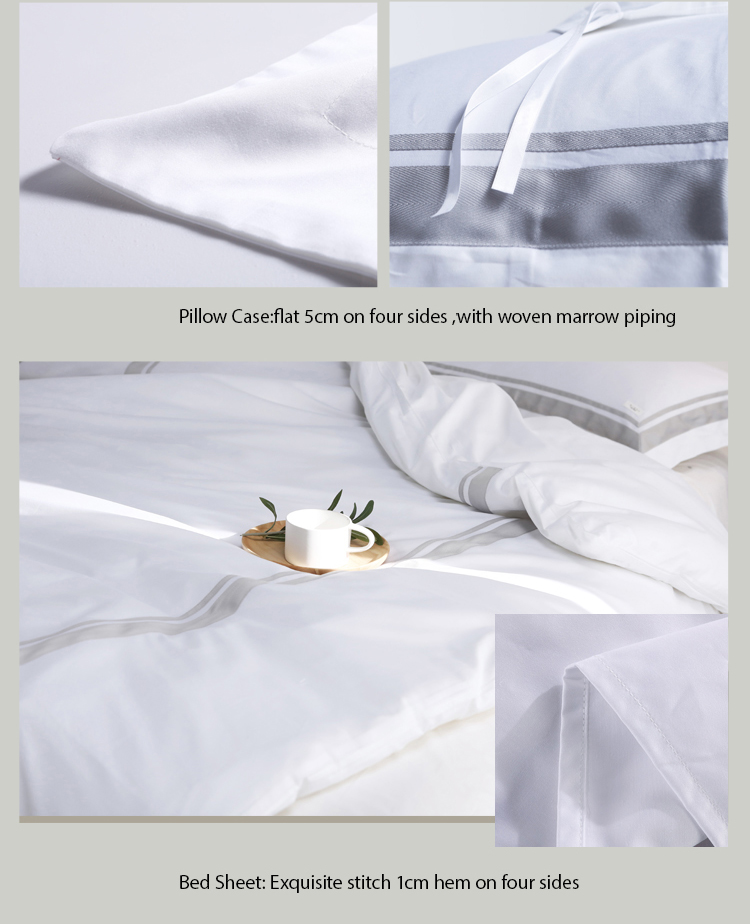 Satin Stitch Cotton Bedding Set - Weisdin