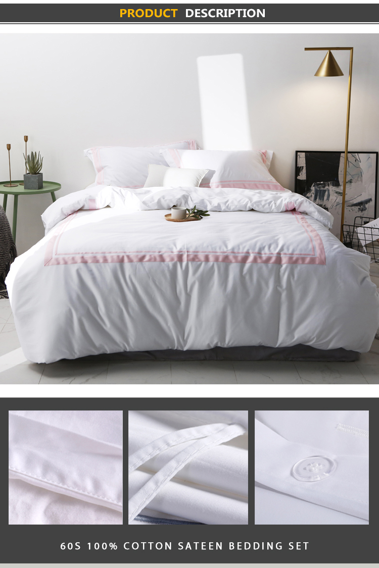 4 Piece Bedding Set With Satin Stitch