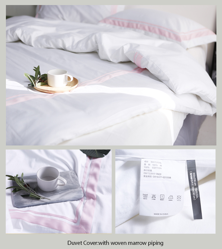 4 Piece Bedding Set With Satin Stitch