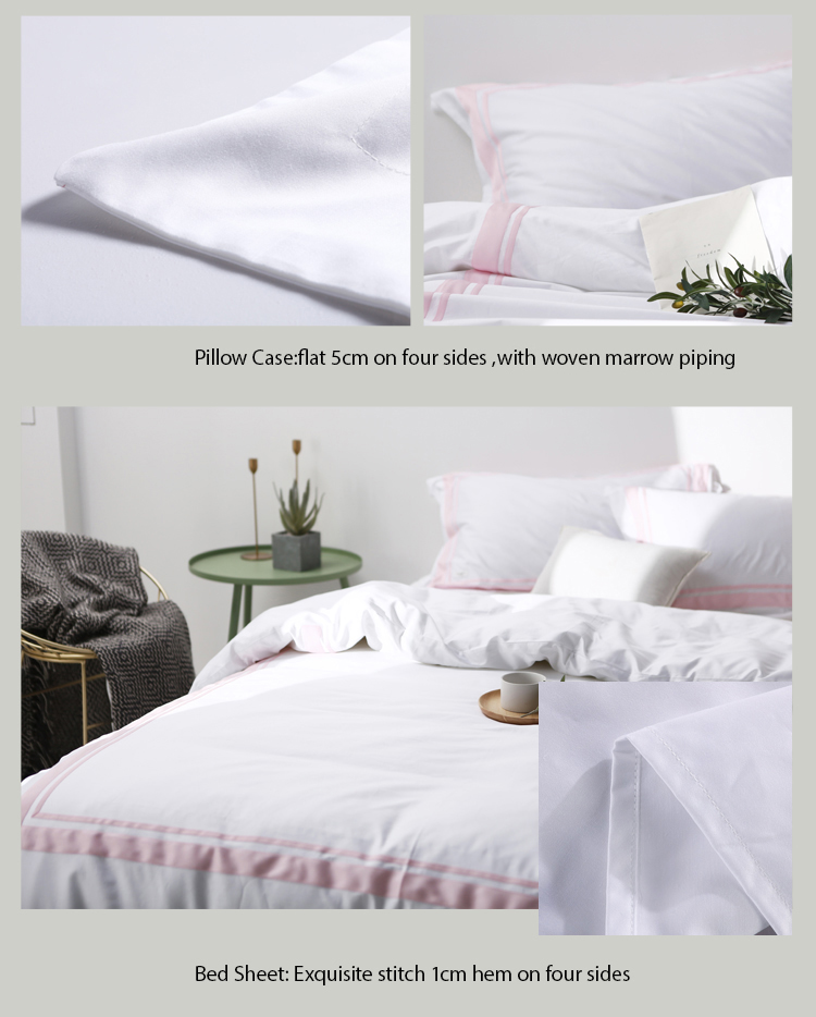 4 Piece Bedding Set With Satin Stitch