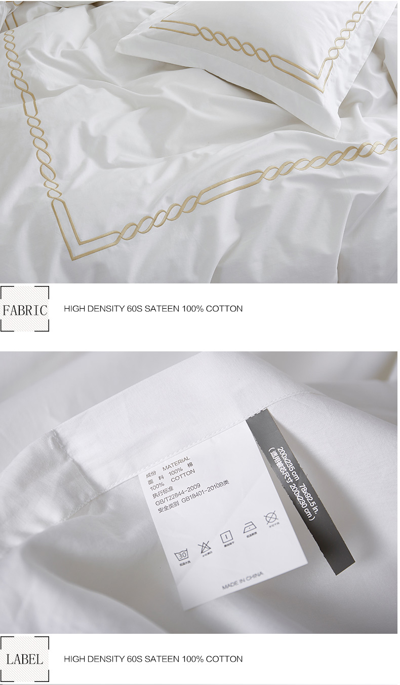 Embroidered Hotel Bedding Set
