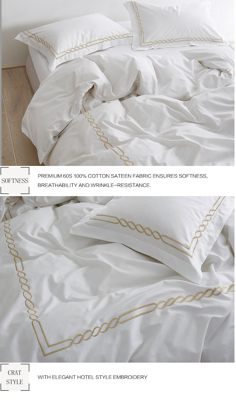 Embroidered Hotel Bedding Set