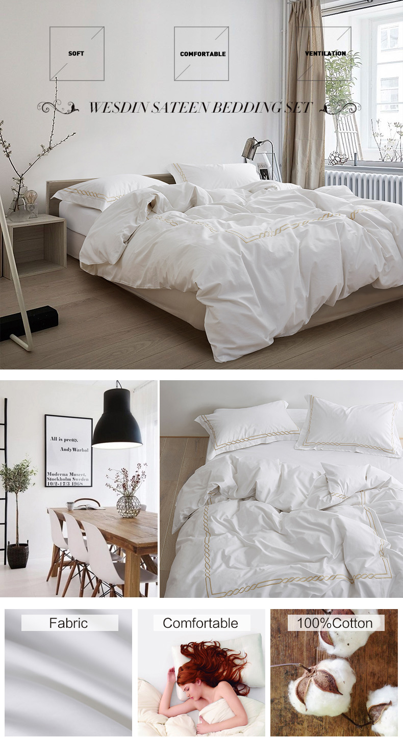Embroidered Hotel Bedding Set