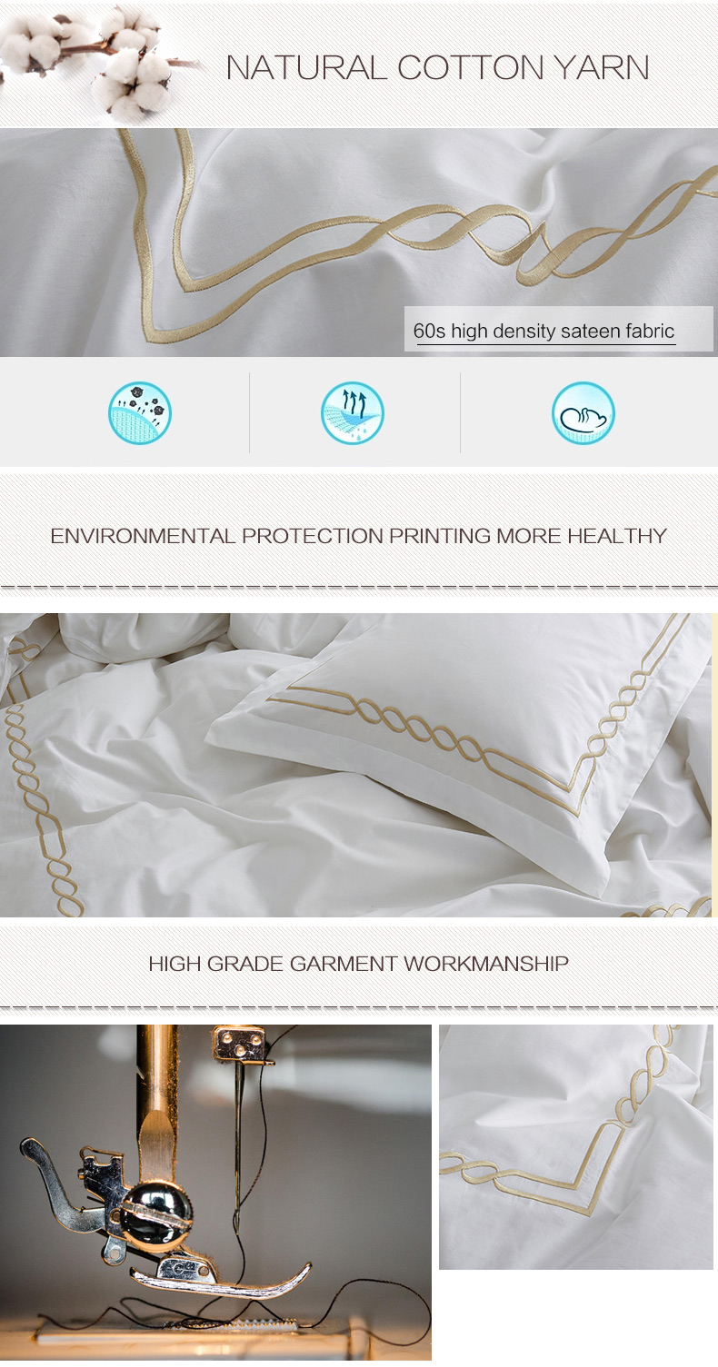 Embroidered Hotel Bedding Set